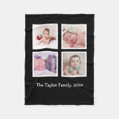 フォトコラージュユニーク4パーソナライズされた枚 フリースブランケット (正面)