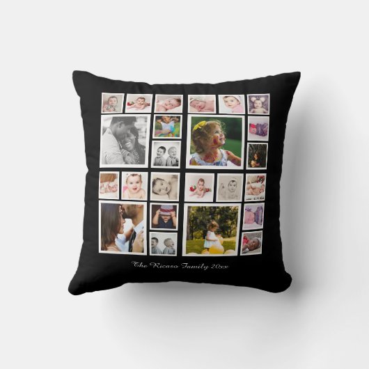 フォトコラージュユニークDIYパーソナライズされたカスタム クッション (裏面)