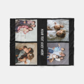 フォトコラージュユニークDIYパーソナライズされたカスタム フリースブランケット (正面(横))