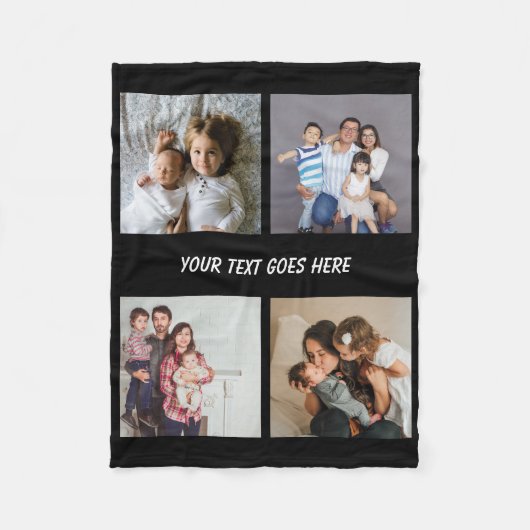 フォトコラージュユニークDIYパーソナライズされたカスタム フリースブランケット (正面)