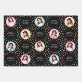 フォトコラージュレインボーブラインドハッピーバースデー ラッピングペーパーシート (正面)