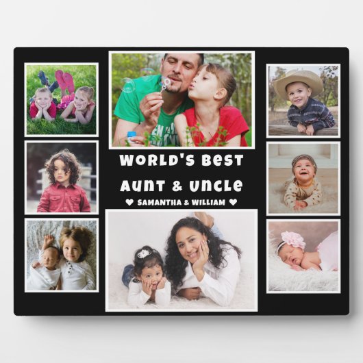 フォトコラージュ世界の最高の叔母と叔父の8 フォトプラーク (正面)