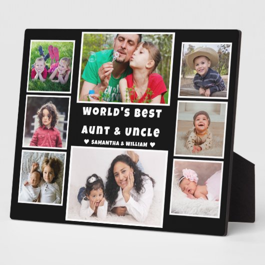 フォトコラージュ世界の最高の叔母と叔父の8 フォトプラーク (側面)
