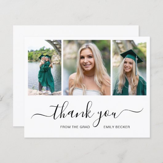 フォトコラージュ予算卒業サンキューカード (正面/裏面)
