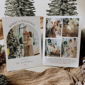 フォトコラージュ付きArch Photo Christmas Card 招待状