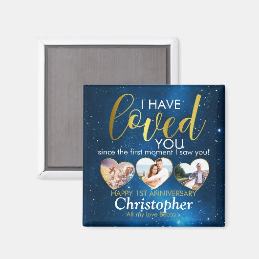 フォトコラージュ以来、私はあなたを愛してきた記念日 マグネット (正面/裏面)