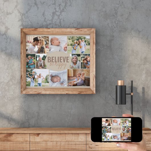 フォトコラージュ信じBe Happy数々の写真 ポスター