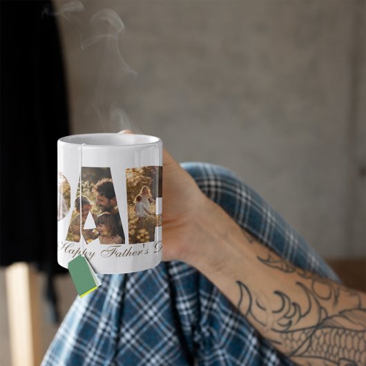 フォトコラージュ切り出しレターPAPA コーヒーマグカップ