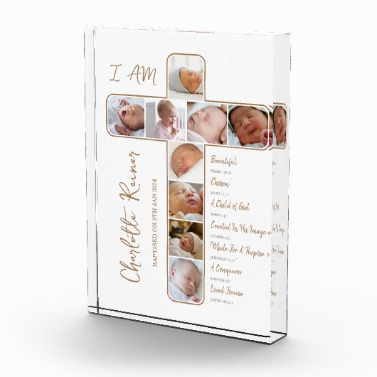 フォトコラージュ十字形バプテスマの贈り物 フォトブロック (右)