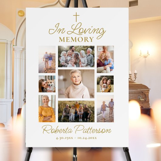 フォトコラージュ十字葬儀記念へようこそ ポスター