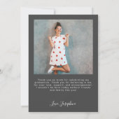 フォトコラージュ卒業ありがとう2022 Dark Gray サンキューカード (裏面)