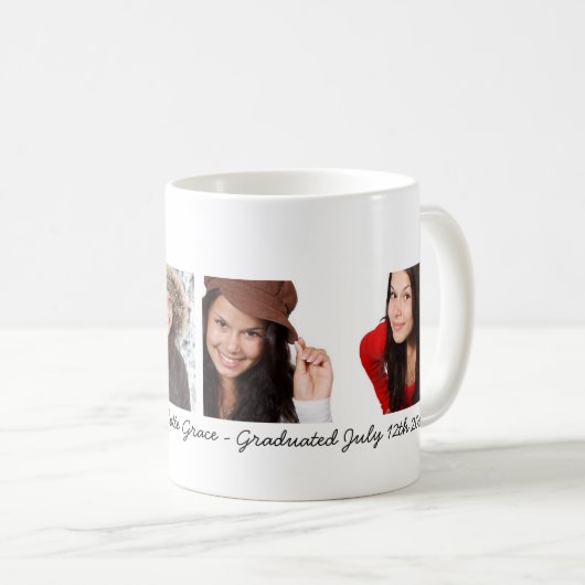 フォトコラージュ卒業カスタムDIY コーヒーマグカップ (正面右)