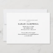 フォトコラージュ卒業カード黒/3枚の写真 招待状 (裏面)