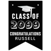 フォトコラージュ卒業クラスOF Black バンティングフラッグ (第1の旗)