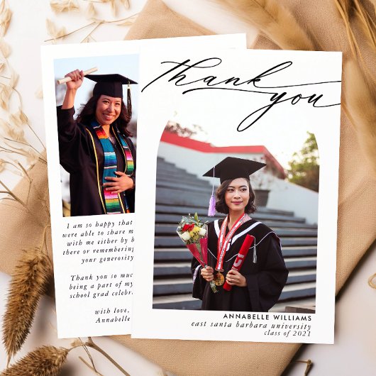 フォトコラージュ卒業サンキューカード サンキューカード
