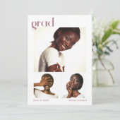 フォトコラージュ卒業パーティーピンク 招待状 (スタンド正面)