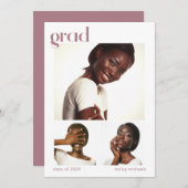 フォトコラージュ卒業パーティーピンク 招待状 (正面/裏面)