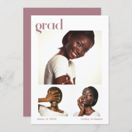 フォトコラージュ卒業パーティーピンク 招待状