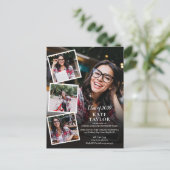 フォトコラージュ卒業パーティー招待状 ポストカード (スタンド正面)