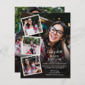 フォトコラージュ卒業パーティー招待状 ポストカード (正面/裏面)