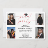 フォトコラージュ卒業パーティー（4名） 招待状 (裏面)