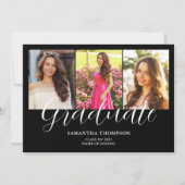 フォトコラージュ卒業フラットアナウンスメントカード 案内状 (正面)