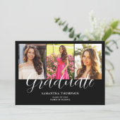 フォトコラージュ卒業フラットアナウンスメントカード 案内状 (スタンド正面)