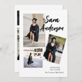 フォトコラージュ卒業発表カード 招待状 (正面/裏面)