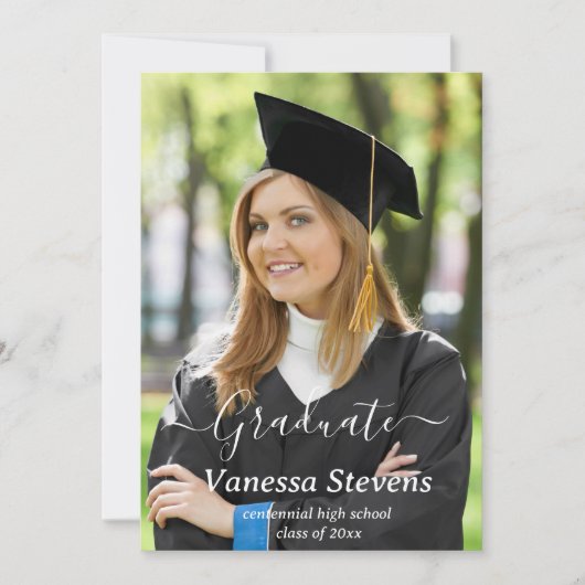 フォトコラージュ卒業発表カード 案内状 (正面)