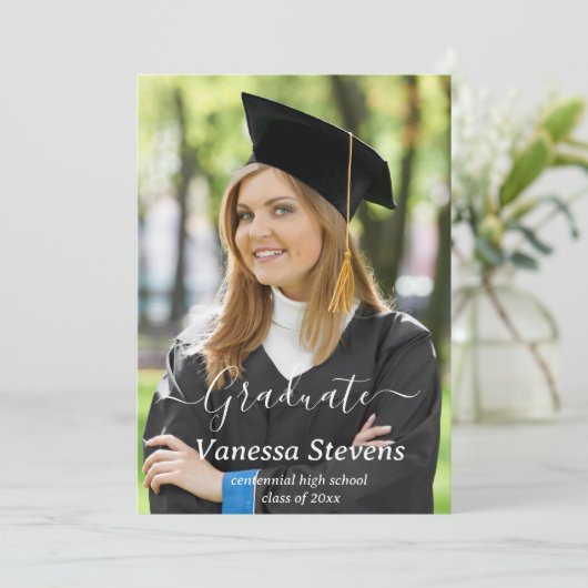 フォトコラージュ卒業発表カード 案内状 (スタンド正面)