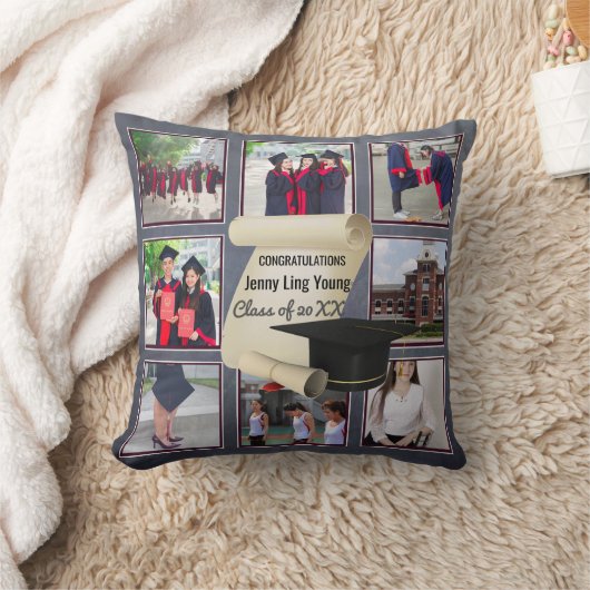 フォトコラージュ卒業記念インスタグラム名 クッション (ブランケット)