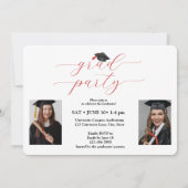 フォトコラージュ卒業記念パーティー（卒業生2名） 招待状 (裏面)