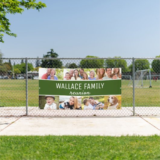 フォトコラージュ名ファミリー懇親会グリーンカスタム 横断幕 (インサイチュ)