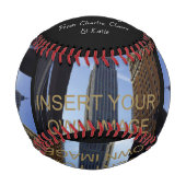 フォトコラージュ名前をカスタムするズ野球 野球ボール (裏面)