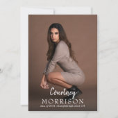 フォトコラージュ名前をカスタムする文字オーバーレイ卒業 案内状 (正面)