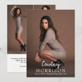 フォトコラージュ名前をカスタムする文字オーバーレイ卒業 案内状