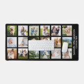 フォトコラージュ多くの写真カスタム文字ブラック デスクマット (キーボード&マウス)