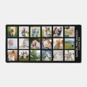 フォトコラージュ多くの写真カスタム文字ブラック デスクマット (正面)