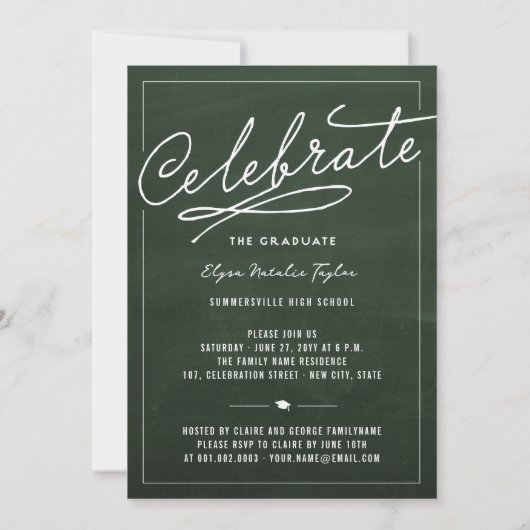 フォトコラージュ大学院シャルボード卒業パーティー 招待状 (裏面)