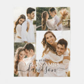 フォトコラージュ夫妻結婚の フリースブランケット (正面)