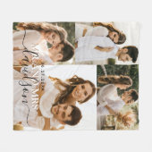 フォトコラージュ夫妻結婚の フリースブランケット (正面(横))