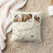 フォトコラージュ婚約したカップルパーソナライズされた クッション (ブランケット)