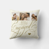 フォトコラージュ婚約したカップルパーソナライズされた クッション (裏面)