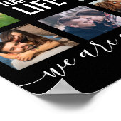 フォトコラージュ婚約パーティブラック ポスター (角)