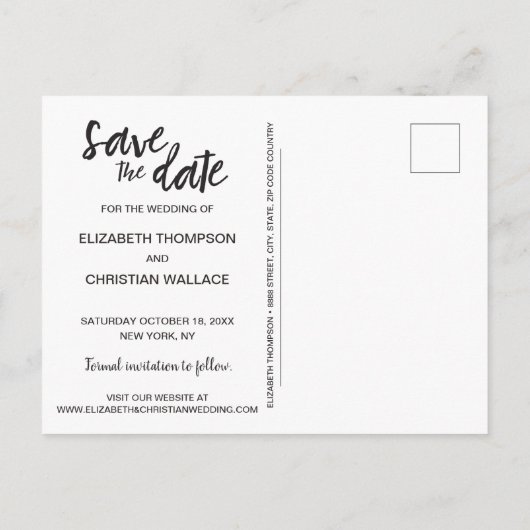 フォトコラージュ婚約写真シャルボード 案内ポストカード (裏面)