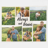 フォトコラージュ婚約常に永遠 フリースブランケット (正面(横))