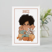 フォトコラージュ季節秋 – 秋 箔シーズンカード (立ち正面)