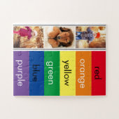 フォトコラージュ学レインボーカラーパーソナライズされた ジグソーパズル (横)