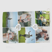 フォトコラージュ完璧な瞬間ファーザーデー ゴルフタオル (横)