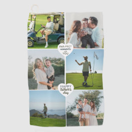 フォトコラージュ完璧な瞬間ファーザーデー ゴルフタオル